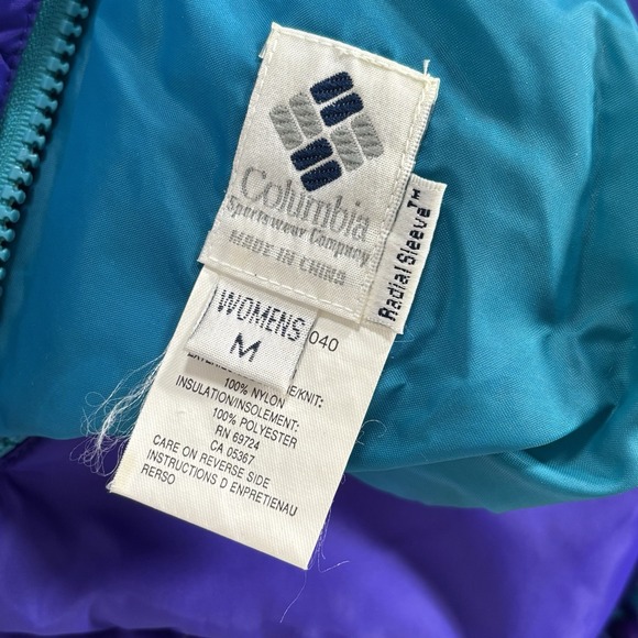 Vintage Columbia Outdoor‎ Jacket M 90s Ski Color block Zip Up Reversible Coat - Picture 8 of 12